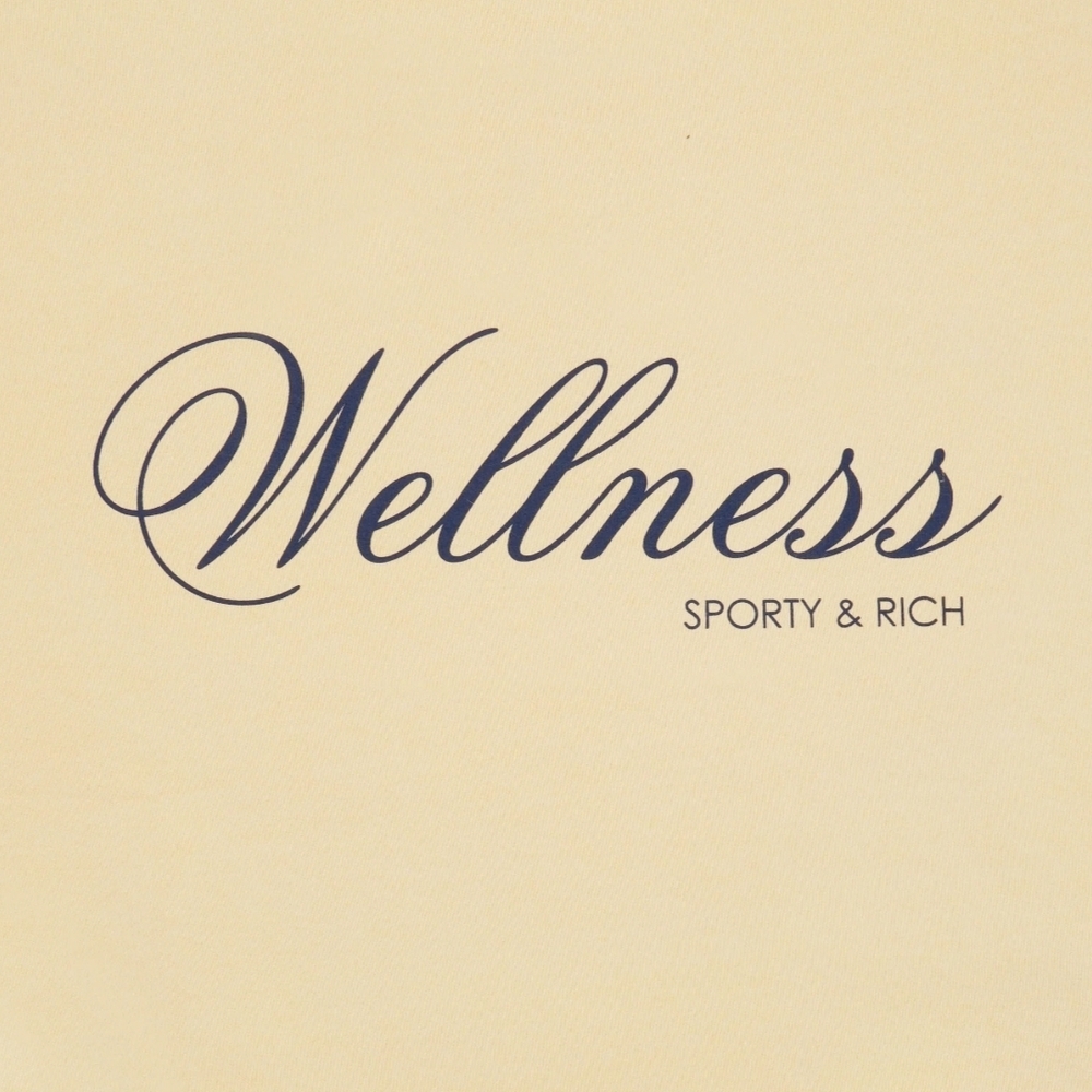 Sporty & Rich Butter Yellow Wellness Crewneck Sweatshirt 100% Cotton Sz M NEW - Picture 16 of 16